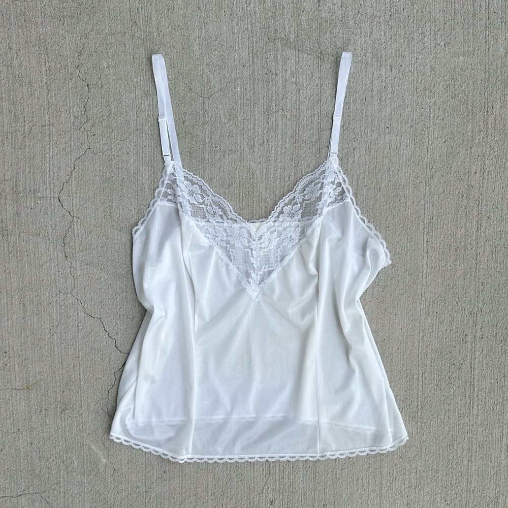 vintage white satin camisole
